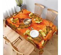 Nappe Rectangulaire 150x250 cm Motif Feuille D'érable 3D Nappe de Table Automne Tissu Polyester Anti-Taches pour Intérieur Extérieur Jardin Cuisine et Fête 1757v