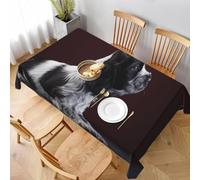 Nappe Rectangulaire 150x300 cm Motif épagneul Springer 3D Nappe de Table Chien Tissu Polyester Anti-Taches pour Intérieur Extérieur Jardin Cuisine et Fête 7610v