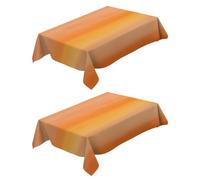 Nappe Rectangulaire 2Pcs Dégradé Orange 140x240 cm Anti Taches Nappe de Table Nappe Impermeable Nappe Toile Ciree Facile à Nettoyer pour Ménage Cuisine Mariage Anniversaire