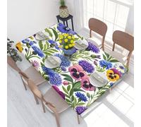 Nappe rectangulaire à Fleurs et Plantes polonaises de 1,2 m, imperméable, avec Bords élastiques, pour Cuisine, Salle à Manger, fête, décoration extérieure