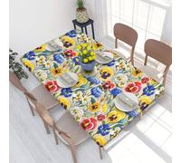 Nappe rectangulaire à Fleurs et Plantes polonaises de 1,2 m, imperméable, avec Bords élastiques, pour Cuisine, Salle à Manger, fête, décoration extérieure