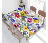 Nappe rectangulaire à Fleurs et Plantes polonaises de 1,2 m, imperméable, avec Bords élastiques, pour Cuisine, Salle à Manger, fête, décoration extérieure
