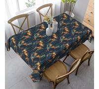 Nappe rectangulaire à imprimé léopard cybernétique 60 x 90 Pouces, Tissu décoratif Infroissable pour Salle à Manger, fête, intérieur ou extérieur