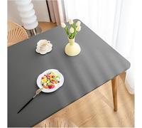 Nappe Rectangulaire Ajustée en Cuir, Nappe de Table à Bords Élastiques, Antidérapante, Impermeable Tapis de Protection en Simili Cuir pour Table Terrasse, Jardin, à Manger, Basse(90x160cm,Dark Gray)