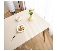 Nappe Rectangulaire Ajustée en Cuir, Nappe de Table à Bords Élastiques, Antidérapante, Impermeable Tapis de Protection en Simili Cuir pour Table Terrasse, Jardin, à Manger, Basse(70x130cm,White)
