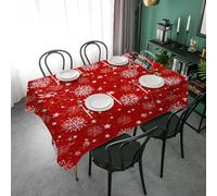 Nappe Rectangulaire Anti Tache 140x180 cm - Décoration Nappe de Tables Exterieur Impermeable Lavable en Tissu Polyester - flocon Nappes pour Cuisine Salon Pique Nique Anniversaire Fête - W66