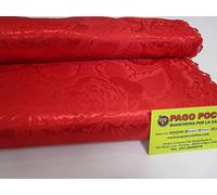 Nappe rectangulaire anti-taches damassée en couleur unie - Dimensions : 140 x 400 cm - 100 % hydrofuge