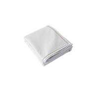 - Nappe rectangulaire avec bordure jute LINA - 240 x 140 cm - Blanc - Lina