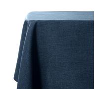 Nappe rectangulaire Bleu Marine impermeable effet lin 145 x 300 cm | Nappe de table Anti-Tache Nappe exterieur Lavable Moderne Restaurant Jardin Noel Anniversaire Mariage Maison Fête