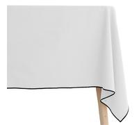Nappe rectangulaire coton 160x200 cm HONO blanc Naturel finition point bourdon