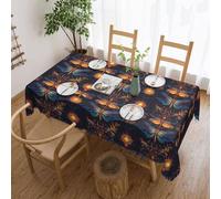 Nappe rectangulaire de 137 x 183 cm - Style bohème - Protection de table de pique-nique carrée en tissu imperméable pour salle à manger, fête, buffet