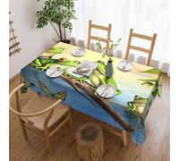 Nappe rectangulaire de nombreuses grenouilles chantant sur les branches - 137 x 183 cm - Imperméable et anti-déversement - Lavable - Décoration de table rectangulaire pour intérieur et extérieur