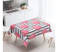 Nappe Rectangulaire DOTBUY Barbe à Papa Nappe en Polyester Impermeable l'épreuve de l'huile Antifouling Nappe en Table pour Extérieur ou Intérieur Table de Salle à Manger (Bande,90x90cm)