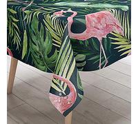 Nappe Rectangulaire DOTBUY Flamant Rose Nappe en Polyester Impermeable l'épreuve de l'huile Antifouling Nappe en Table pour Extérieur ou Intérieur Table de Salle à Manger (D,140x260cm)