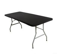 Nappe rectangulaire élastique en soie de lait, couleur unie, extensible, protection de table pour hôtel, maison, événements (noir, 183 x 76 x 76 cm)