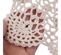 Nappe rectangulaire en coton et dentelle crochetée faite à la main pour petite table décorative dans la salle à manger, café, restaurant, hôtel, librairie (beige)