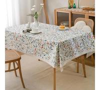 Nappe rectangulaire en Coton et Lin, Style bohème rétro, à Motifs végétaux et macramé, Lavable en Machine, résistante à la poussière, idéale pour la Cuisine, Le Jardin, Le Balcon et Les fête