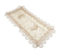 Nappe rectangulaire en dentelle pour table à manger, table basse, ensemble de nappes brodées en polyester vintage pour cuisine, thé, Noël, mariage (50 x 100 cm) (6)