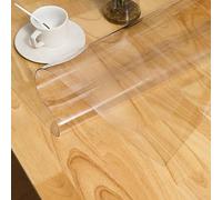 Nappe Rectangulaire en Plastique 35 X 120 Cm, Imperméable, Anti-Graisse Toile Cirée Transparente, Facile à Porter, Toile Cirée Vendue Au Mètre pour Table à Manger De Cuisine, Clear 1 Mm, 45x165cm