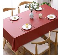 Nappe rectangulaire en plastique infroissable pour cuisine et salle à manger, utilisation en intérieur/extérieur, 110 x 160 cm, rouge vin - Décoration de table parfaite