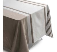 Nappe rectangulaire en polycoton 160x250 cm ASKEL marron Havane