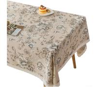 Nappe rectangulaire en polyester et coton avec franges en dentelle pour résister à la poussière et style pastoral (B)