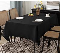 Nappe rectangulaire en polyester imperméable pour cuisine et salle à manger, décoration de table de style rustique, 200 x 360 cm, parfaite pour les fêtes et événements, noir