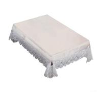 Nappe rectangulaire en PVC transparent avec bordure en dentelle - Housse en plastique imperméable et facile à nettoyer pour salle à manger, cuisine, fête - 120 x 170 cm (blanc A)