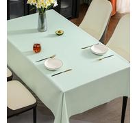 Nappe rectangulaire en PVC vert clair, 120 x 170 cm, couleur unie, imperméable et facile à nettoyer, parfaite pour les fêtes à manger et une utilisation quotidienne.