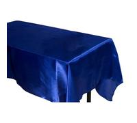 Nappe rectangulaire en satin doux - Nappe de table de jardin - Pour salle à manger, intérieur et extérieur - Pour fête, Noël, mariage - Bleu roi - 145 x 320 cm