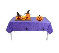 Nappe rectangulaire en toile d'araignée gothique pour Halloween | 136,9 x 273,8 cm