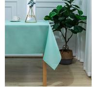 Home Maison - Nappe Rectangulaire Enduite Anti Tache - 100% Polyester - Déperlant - pour Table Cuisine ou Jardin - Ourlet Qualitatif - Facile Entretien - 145 x 240 cm - Vert Menthe