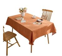 Nappe rectangulaire épaisse en lin et coton de couleur unie - 100 x 140 cm - Convient pour la maison et un usage quotidien - Pour différents styles de décoration - 100 x 140 cm - Orange et orange