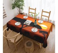 Nappe rectangulaire imperméable, anti-rayures, motif coucher de soleil africain, savane africaine, nappe douce et lavable, pour décoration de table de ferme, pour salle à manger, cuisine, fête,
