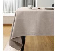 Nappe rectangulaire impermeable Beige 145 x 215 cm Aspect Lin Tissu