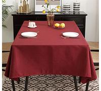 Nappe rectangulaire imperméable de style rustique - Nappe de table décorative en polyester pour cuisine et salle à manger - Noir, 200 x 360 cm