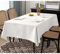 Nappe rectangulaire imperméable en polyester noir pour cuisine et salle à manger, tissu décoratif durable 200 x 360 cm