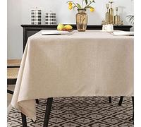 Nappe rectangulaire imperméable en polyester pour cuisine, salle à manger et fêtes - Tissu décoratif durable en noir - 200 x 360 cm