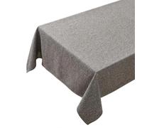 Nappe rectangulaire impermeable Gris Jacquard 140 x 240 cm Aspect Lin Tissu | Moderne Nappe Lavable Anti-Tache de Table Restaurant exterieur jardin Noel Fête Anniversaire Mariage Maison
