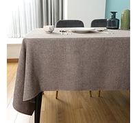Nappe rectangulaire impermeable Marron 145 x 215 cm Aspect Lin Tissu