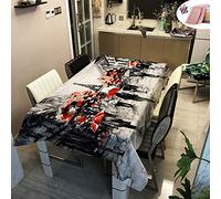 Nappe Rectangulaire Imperméable, Morbuy Lavable et Facile d?Entretien Ménage Nappe de Table L'architecture Nordic Nappe de Table pour Picnic Cuisine Jardin Extérieure (Gris Eiffel,140x200cm)