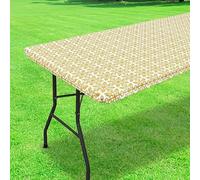 Nappe rectangulaire imperméable pour table de pique-nique - Nappe ajustée à imprimé baroque avec bords élastiques en PEVA pour extérieur, jardin, salle à manger, terrasse, pique-nique, cuisine