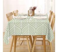 Nappe rectangulaire imperméable Vert sauge 100 x 140 cm Résistant aux taches pour salle à manger et cuisine Facile à nettoyer Idéal pour la protection de table Motif plante