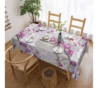 Nappe rectangulaire imprimée orchidée rose, imperméable, infroissable, décoration de table de cuisine, pour table de salle à manger, buffet, fête, camping, 137,2 x 68,6 cm