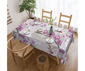 Nappe rectangulaire imprimée orchidée rose, imperméable, infroissable, décoration de table de cuisine, pour table de salle à manger, buffet, fête, camping, 137,2 x 68,6 cm
