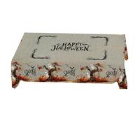 Nappe rectangulaire lavable pour Halloween, 80 x 120 cm, citrouille, convient pour fête, pique-nique, dîner - Beige - 80 x 160 cm