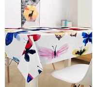 Nappe rectangulaire moderne en polyester imperméable et résistante aux taches, facile d'entretien, motif papillon, pour cuisine, jardin, décoration d'intérieur (aquarelle, 60 x 60 cm)