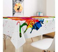 Nappe rectangulaire moderne en polyester imperméable et résistante aux taches, facile d'entretien, motif papillon, parfaite pour jardin, cuisine, décoration d'intérieur, couleur graffiti 140 x 180 cm