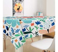 Nappe rectangulaire moderne en polyester imperméable et résistante aux taches, facile d'entretien, motif papillon, idéale pour la maison, la cuisine et le jardin, jardin (jardin vert, 140 x 160 cm)