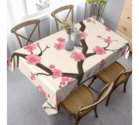 Nappe rectangulaire motif cerisier - 140 x 90 cm - Style vintage - Pour table à manger - Infroissable - Pour la maison, l'intérieur et l'extérieur - Décoration de fête